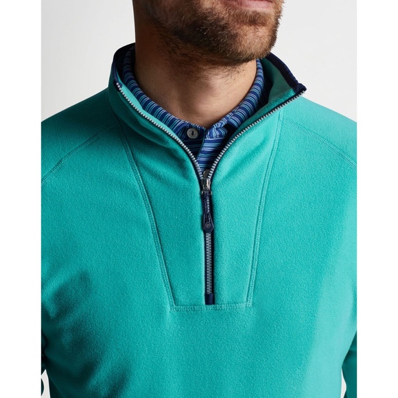 EUC Men's Peter Millar Lily Pad Thermal Flow Micro Fleece Half Zip Size LARGE - Picture 2 of 8